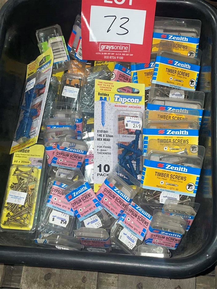 Large qty Assorted Retail packs Fasteners