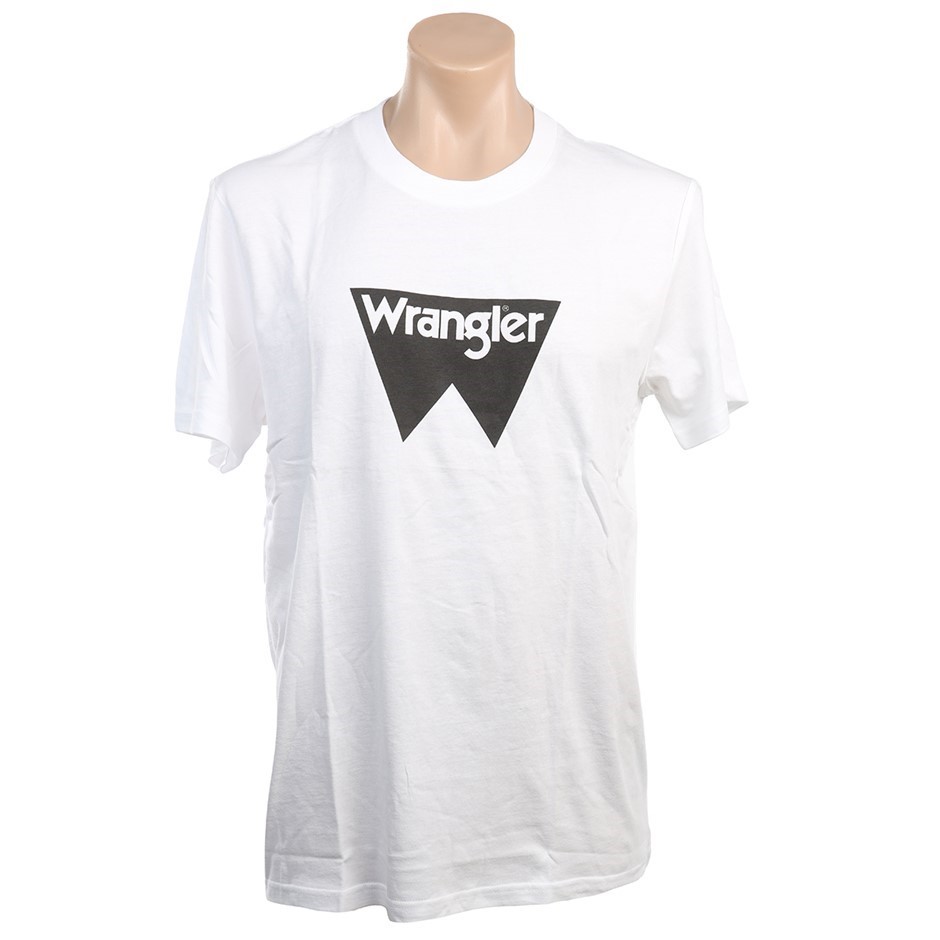 2 x WRANGLER Men's Classic Fangs Tee, Size M, Cotton, White (060), W/902360