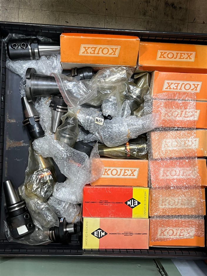 8 Assorted Kojex Tool Holders, 2 ETM Holders, and 16 Assorted Holders