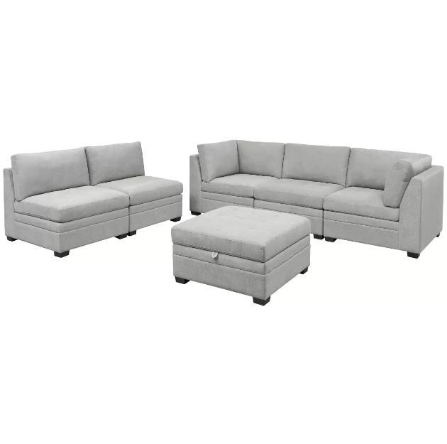 THOMASVILLE Tisdale 6-piece Modular Sectional Sofa Lounge With Storage Otto