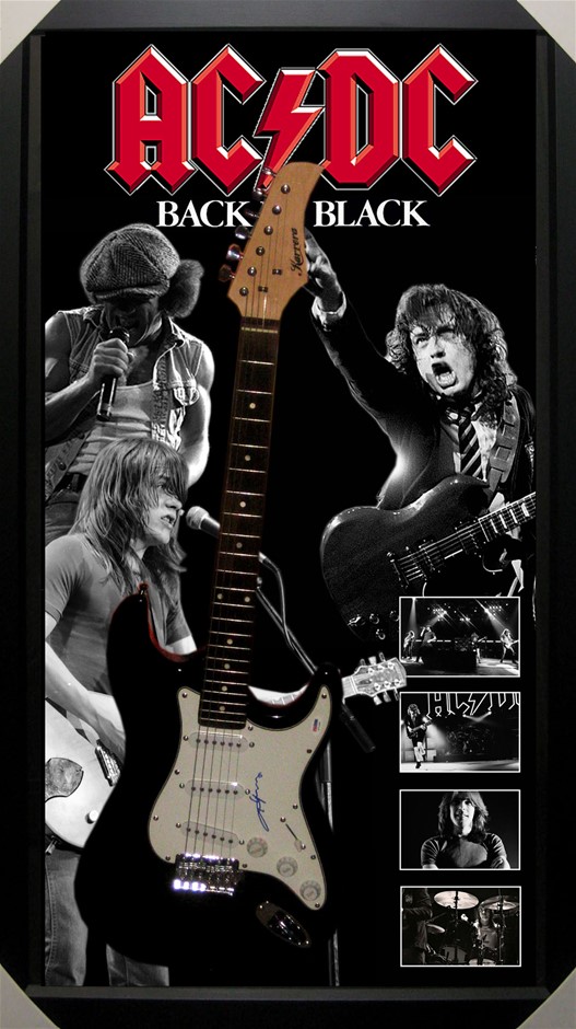 ACDC BACK IN BLACK - Angus Young SIGNED & FRAMED ELECTRIC GUITAR ...