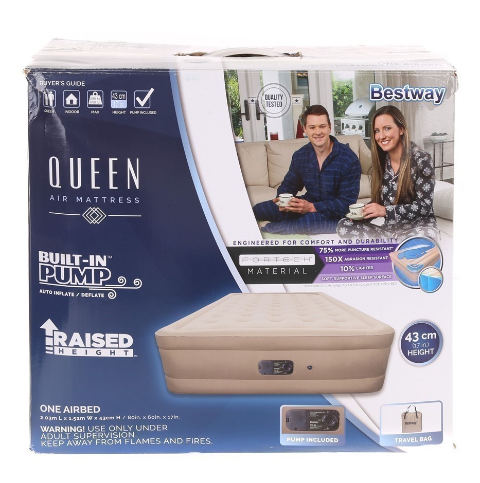 BESTWAY Queen Air Mattress with InBuilt Electric Pump. N.B. Item not in pa Auction (0367