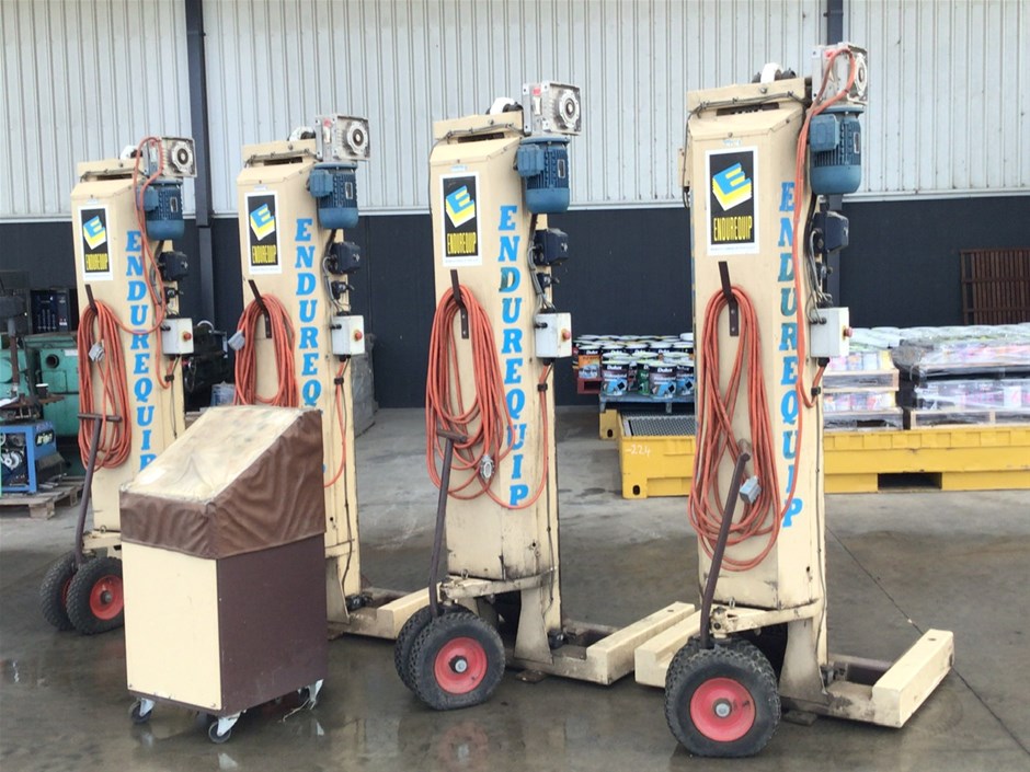 4 x Endurequip Portable Truck Hoists & Control Cabinet