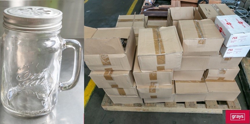 Ozi Pallet Lot of Glass Handle Jars Auction (0051-5052925) | Grays ...