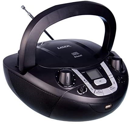 LAZER Portable Boombox CD Player AM/FM Stereo Radio Bluetooth Music Display