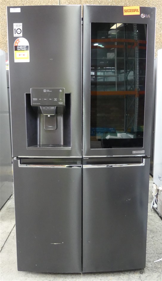 LG 708L French Door Fridge Matte Black Stainless Steel Auction (0009