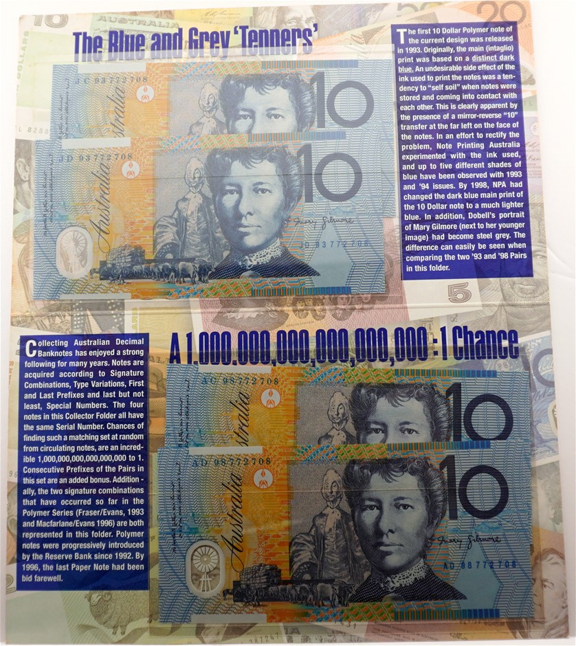 Australian $10 Polymer Colour types Set Auction (0034-2554142) | Grays ...