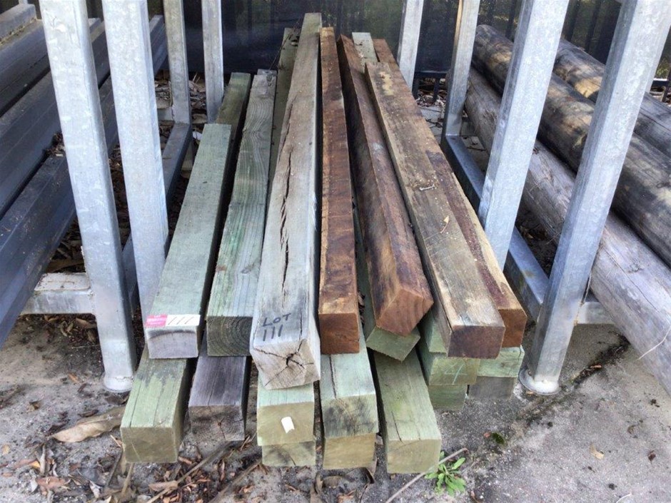 x 18x Various Size Treated Hardwood Timber Posts Auction (0111-7046217 ...