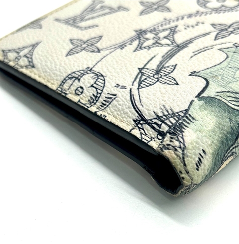 Louis Vuitton Multiple Wallet Savane Monogram Chapman Ink White in