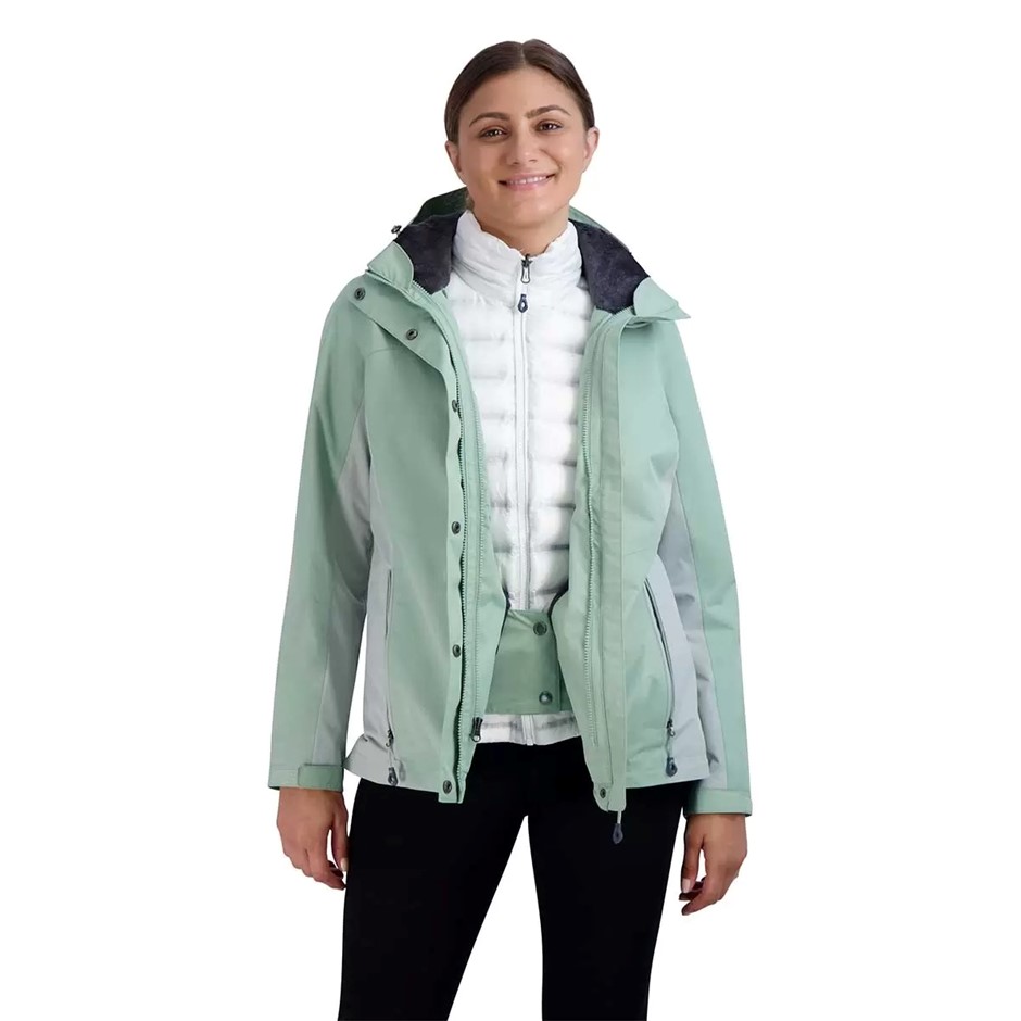 GERRY Women's 3In1 Vest Systems Jacket, Size L, 100 Polyester, Green