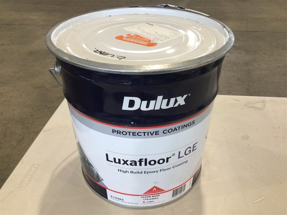 Qty of 2 Dulux Luxafloor LGE Epoxy Floor Coating Tins Auction (0036