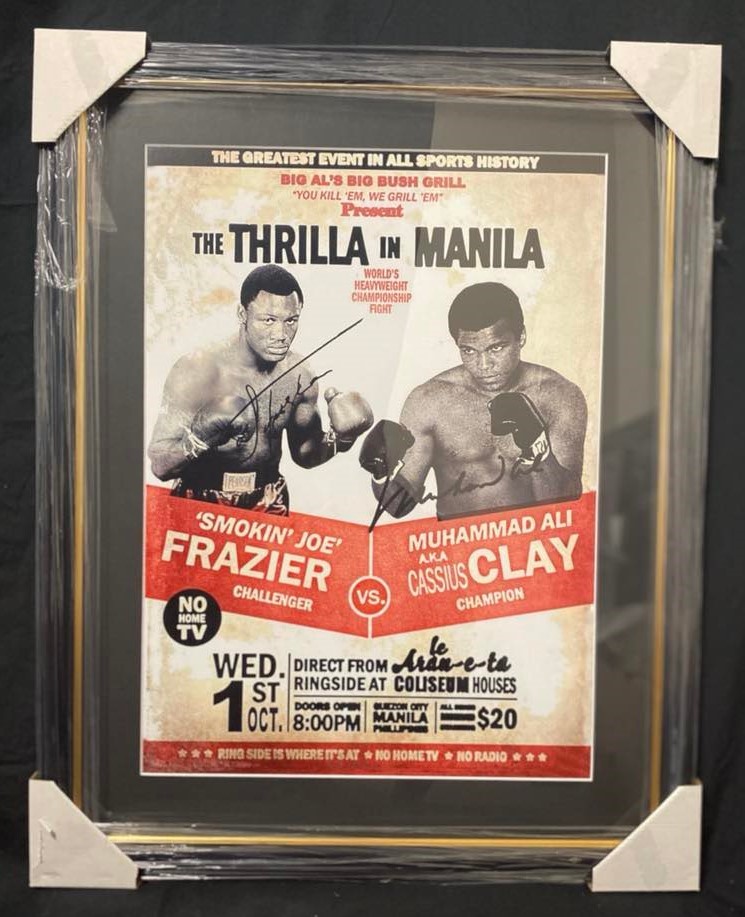 Muhammad Ali vs Smokin Joe Frazier signed fight poster Auction (0047
