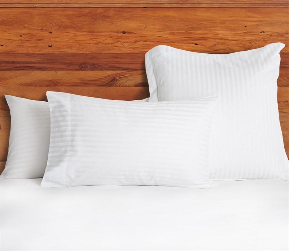 1200 TC European Pillow Cases White Stri