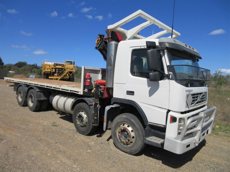 2004 Volvo 8 x 4 Crane Truck and Cat Forklift
