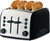 RUSSELL HOBBS Brooklyn Toaster 4 Slice, Extra Wide Toasting Slots, Black.
