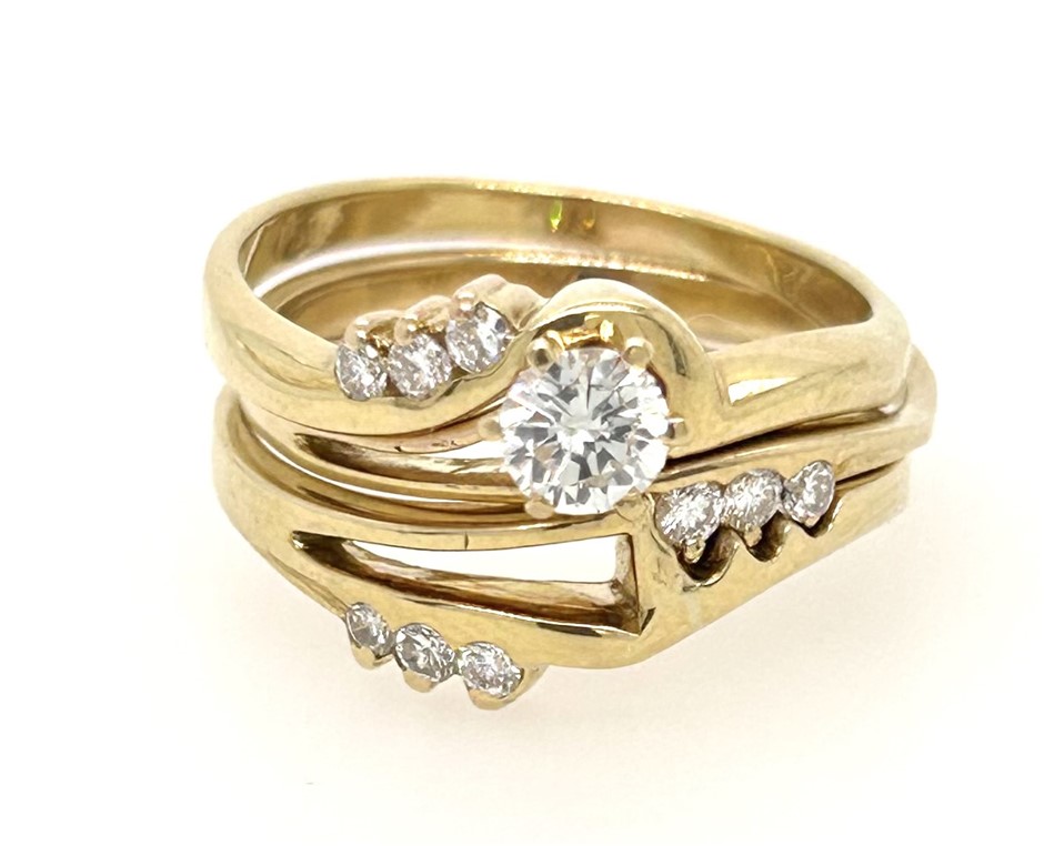 18ct Yellow Gold 1.00cts Diamond 3 Ring Set Auction (0004-2555650 ...