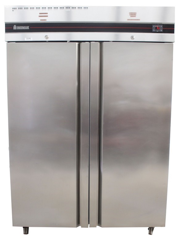 INOMAK UPRIGHT 2 SOLID STAINLESS STEEL DOOR FREEZER Auction (0027