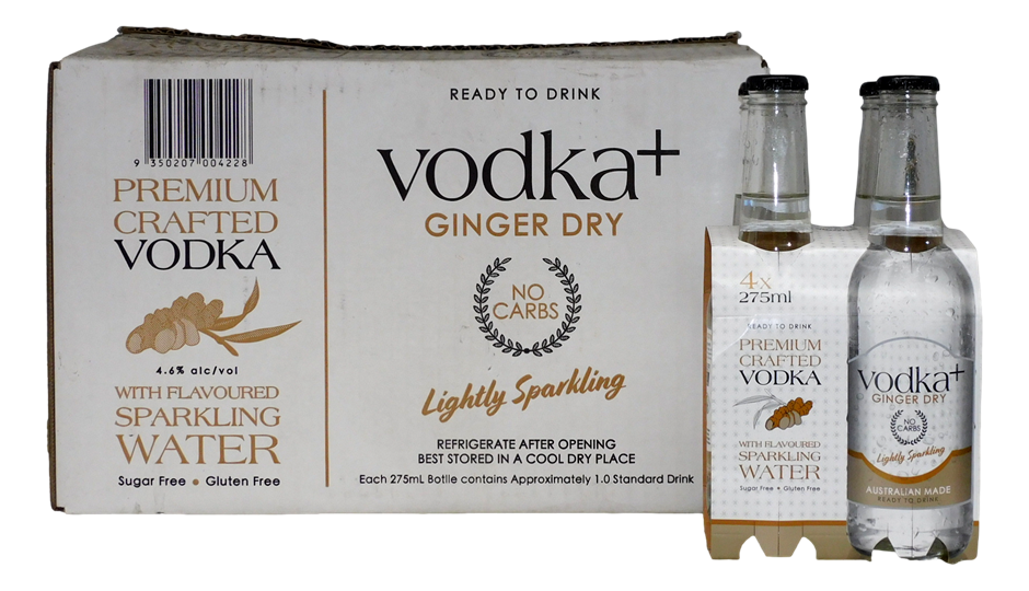 Premium Crafted Vodka Ginger Dry (24x 272mL) Aus Auction (004410725324