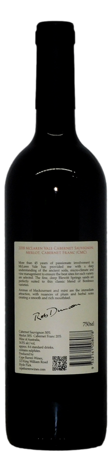 Cape Barren Cabernet Merlot Cabernet Franc 2018 (6x 750mL), McLaren Vale.