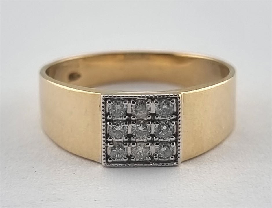 MENS YELLOW GOLD AND DIAMOND RING Auction (0005-2556554) | Grays Australia