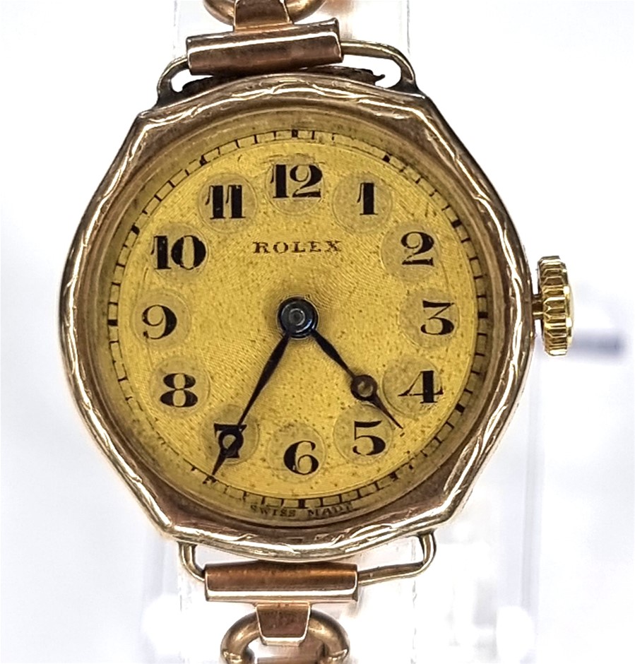 No Reserve c1930s Rolex Ladies Rose Gold Watch