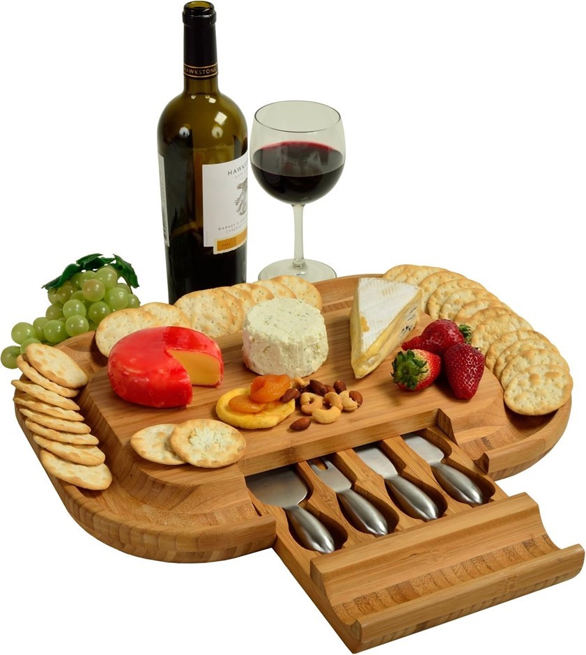 CARRARA HOME Malvern Bamboo Cheese Board Serving Set. NB: Not in original p