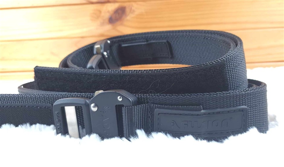 2 x FUSION Tactical Belts, Comprising 1 x Trouser Belt, Black, Size