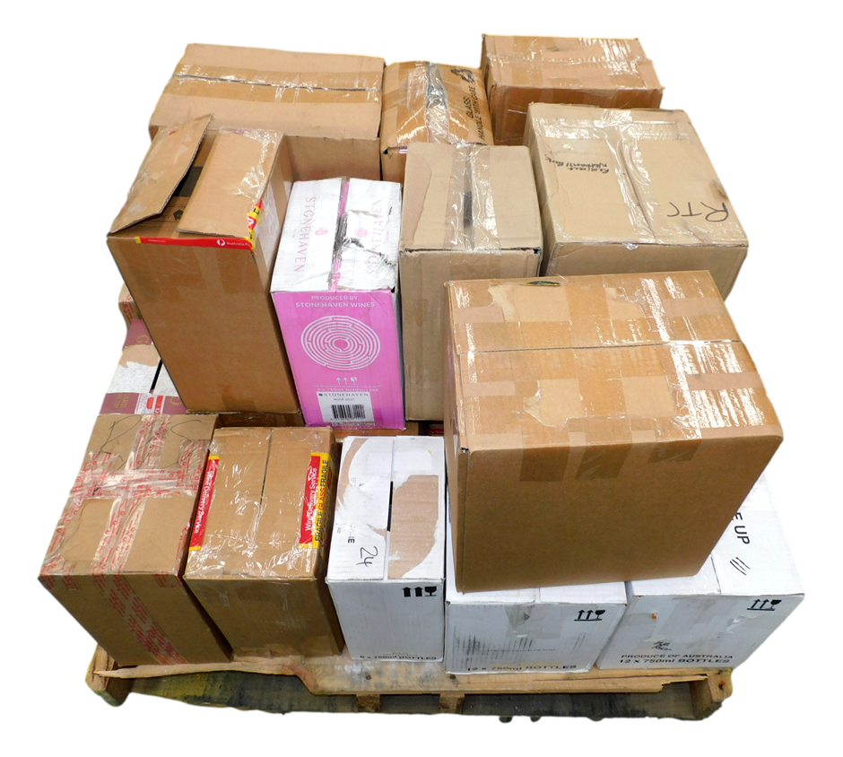 Pick Up Pallet of Wine Approx 26 Assorted Cartons of Wine Auction (0002 ...