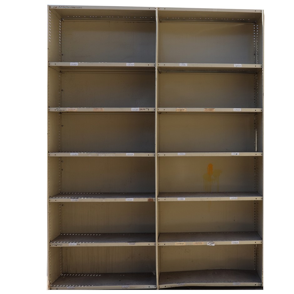 Unit of 2 Bays x BROWNBUILT Steel Shelving each bay 87cm x 49cm x 220cm