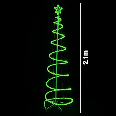 210cm Green Rope Light Spiral Christmas 