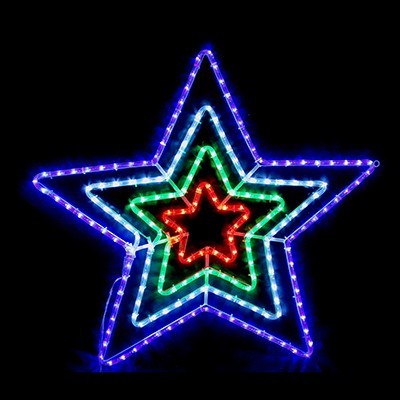 LED Flashing 4-Star Christmas Rope Light