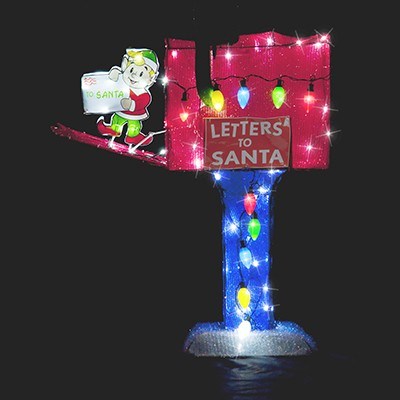 LED Mailbox with Moving Elf Xmas Light D