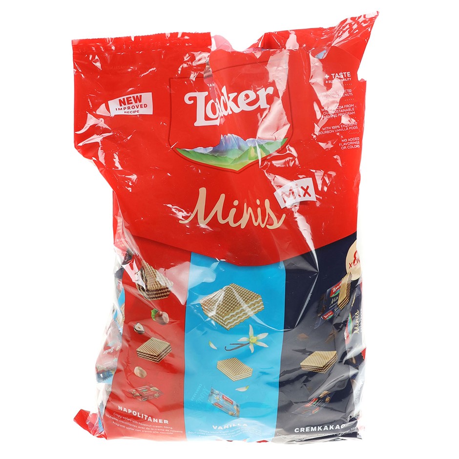 2 x LOACKER Minis Crispy Wafers, 800g. NB: Damaged outer packaging ...