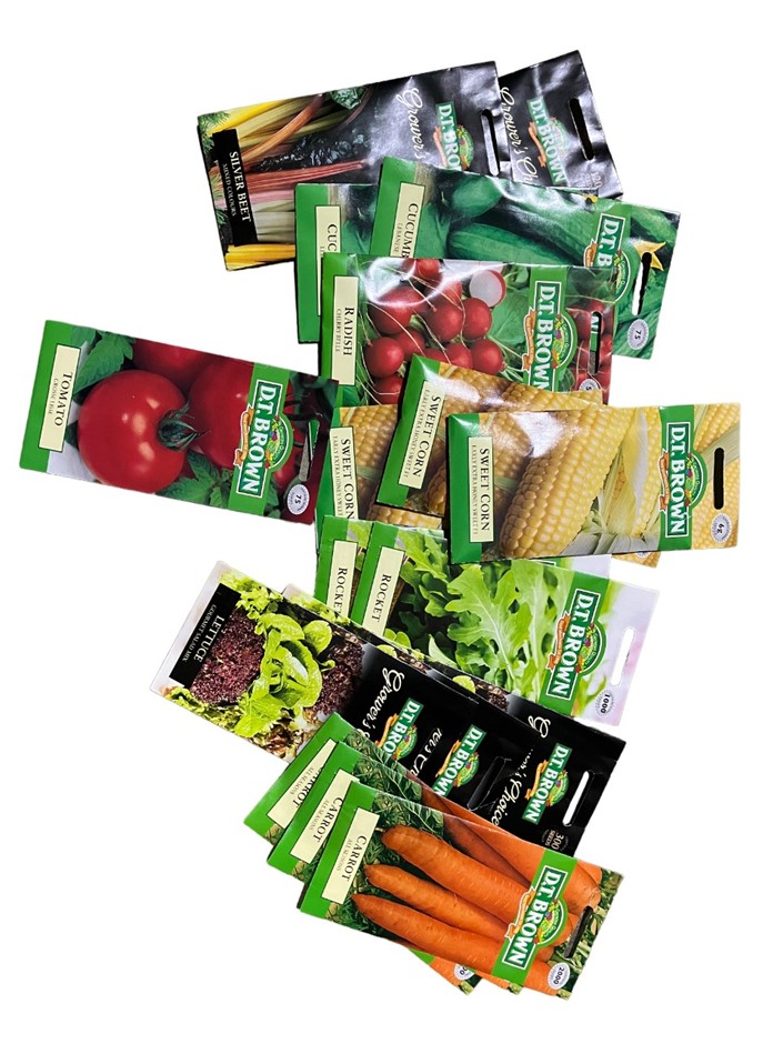 17 x Assorted D.T. BROWN Seed Packs, Assorted Fruits & Vegetables ...