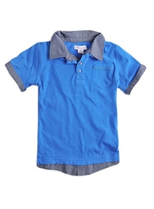 Pumpkin Patch Boy's Polo With Mock Chamb