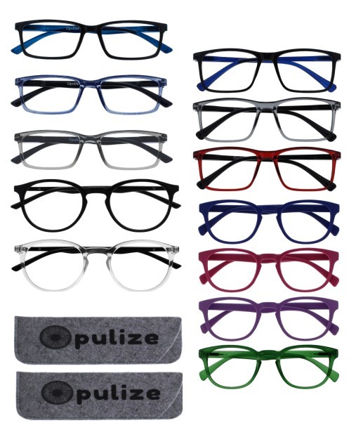 12 x Assorted OPULIZE Reading Glasses, Computer Anti Glare, Mens