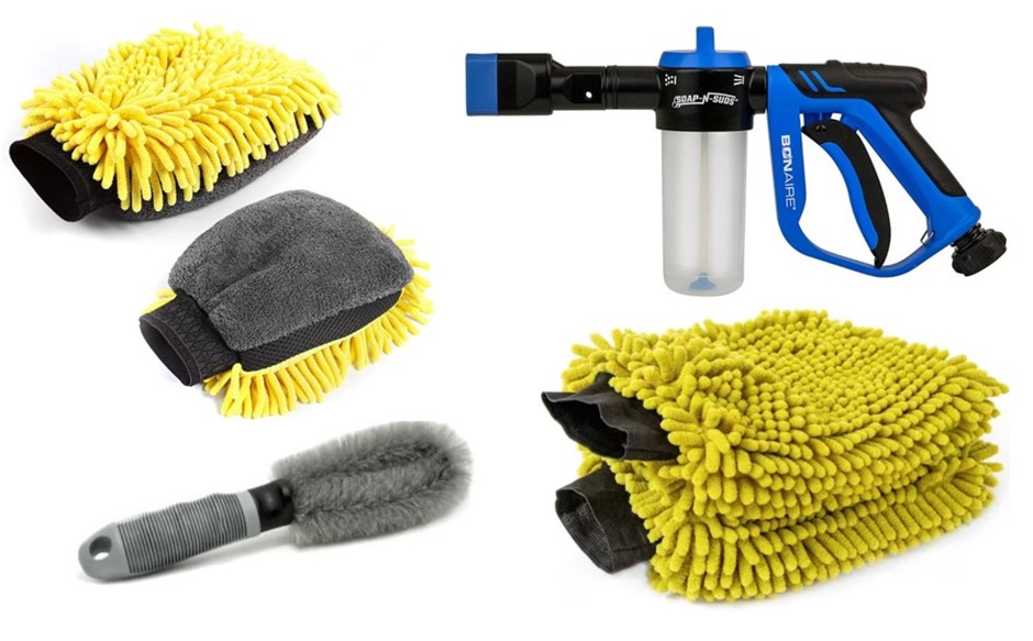 Assorted Car Wash Products, Incl 1x BONAIRE Soap Guns, 1x Cleaning
