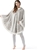 COMFORT SPACES Glimmersoft Plush to Sherpa Pocket Hooded Angel Wrap, Grey.