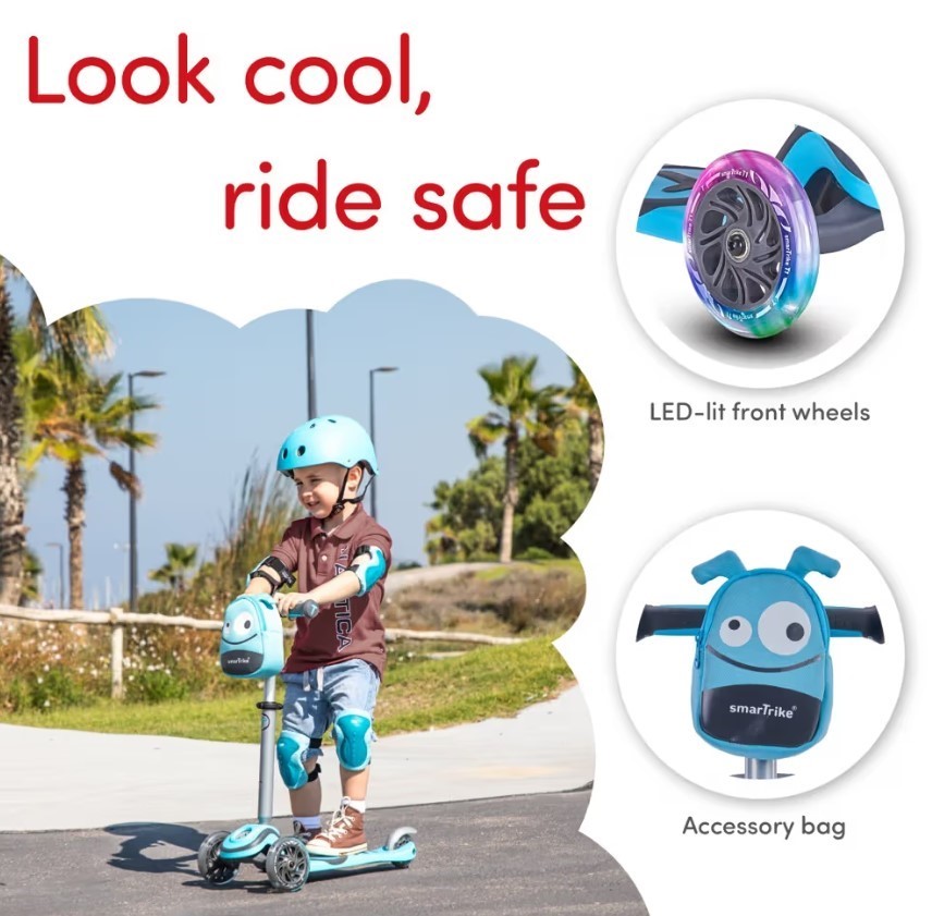 SMARTRIKE 3-In-1 T1 Scooter, Blue.