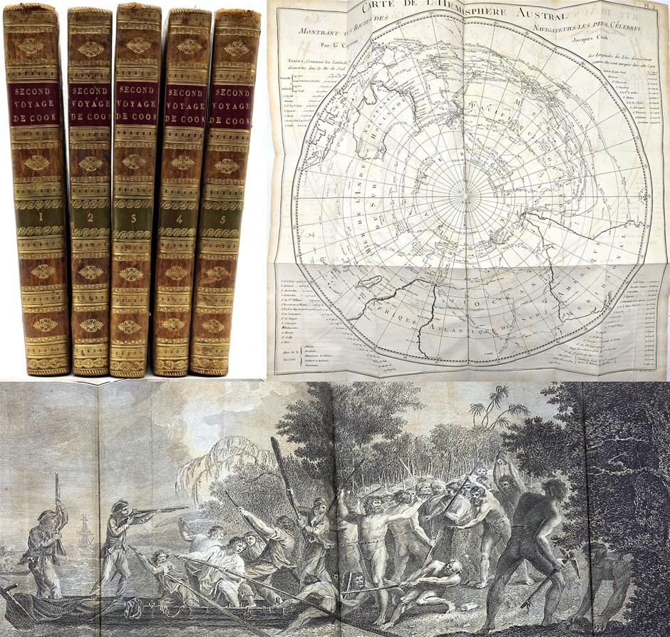 COMPLETE 5 VOLUME SET OF THE 1778 CAPTAIN COOKS VOYAGES with MAPS ...