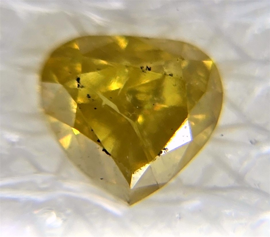 No Reserve Fancy Vivid Yellow Diamond, Pear Cut, Certified