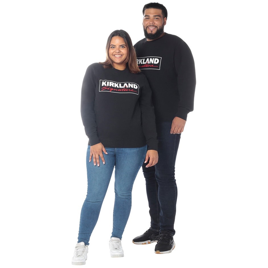 SIGNATURE Unisex Fleece Crewneck, Size S (M) / M (W), Cotton/Elastane, Blac