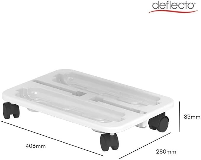 DEFLECTO Stack 'n Go Caddy Wheel Base, 40.6 x 8.3 x 27.9 cm, White.