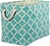 DII Polyester Container with Handles, Lattice Storage Bin, Large, Aqua, 35.