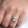 Elegant 18K White Gold plated Diamonds Simulants Ring Size 7