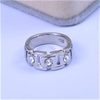 Elegant 18K White Gold plated Diamonds Simulants Engagement Ring size 7
