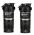 2 X 651 mL PROSTACK Blender Bottle Shaker and Storage, Black, 651Ml/ 22 oz