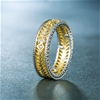 Elegant 18K Yellow & White Gold plated Diamonds Simulants Engagement Ring