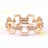 Elegant 18K Yellow Gold plated Diamonds Simulants Engagement Ring size 7