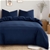 WAKE IN CLOUD Navy Blue Quilt Cover Set, 1000TC Ultra Soft Microfiber Doona